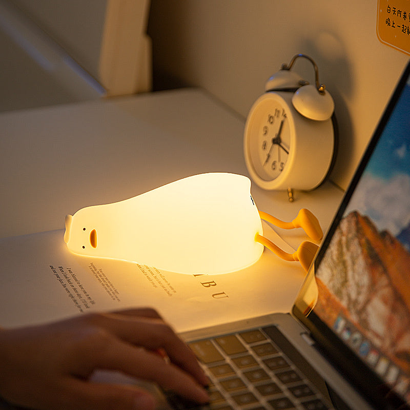 Lie Flat Duck Silicone Night Light